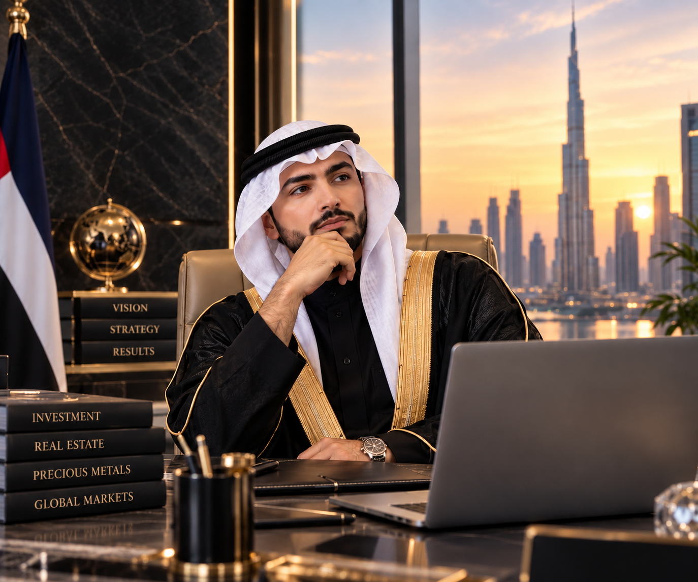 Khalid Al Nuaimi at his Dubai office