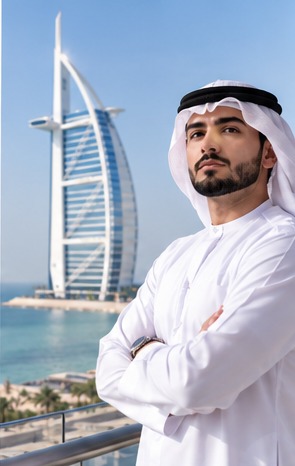 Overlooking the Dubai coastline